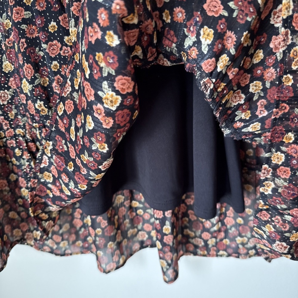 Show Me Your Mumu Valley Mini Dress Black Floral Size M Festival Y2K Sheer Boho - Picture 5 of 12